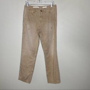 Pilcro & the Letterpress Sz 27  Pants Khaki Factory Paint Splatter Beige